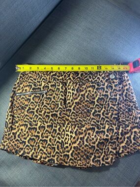 Zara Leopard Print Skort - Black and Brown Animal Pattern size L